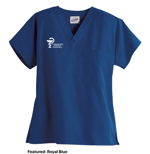Scrub Top - Unisex 1-Pocket V-Neck Top (Community Clinical)