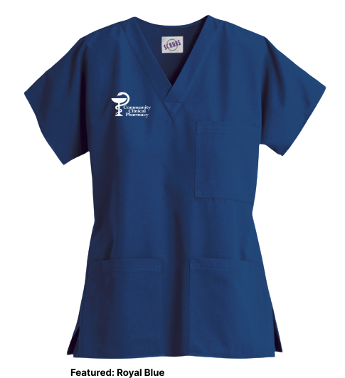 Scrub Top - Unisex 3-Pocket V-Neck Top (Community Clinical)