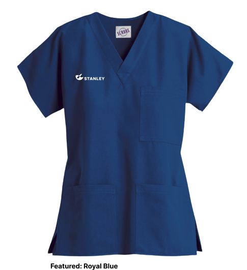 Scrub Top - Unisex 3-Pocket V-Neck Top (Stanley)