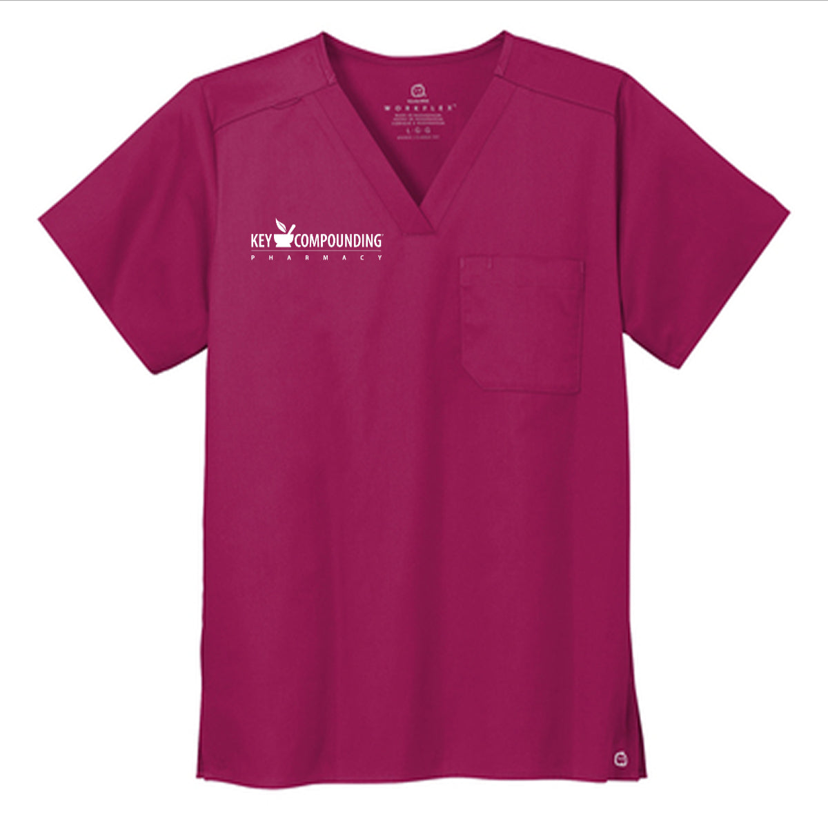Wink® Unisex WorkFlex Chest Pocket V-Neck Top - Key Compounding
