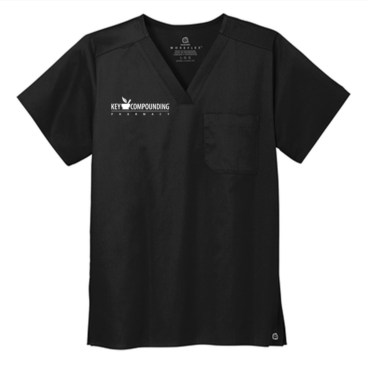 Wink® Unisex WorkFlex Chest Pocket V-Neck Top - Key Compounding