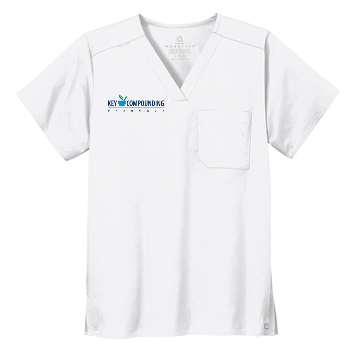 Wink® Unisex WorkFlex Chest Pocket V-Neck Top - Key Compounding