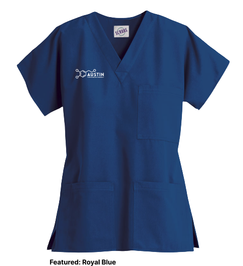 Scrub Top - Unisex 3-Pocket V-Neck Top (Austin)