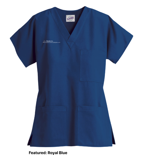 Scrub Top - Unisex 3-Pocket V-Neck Top (Makers)