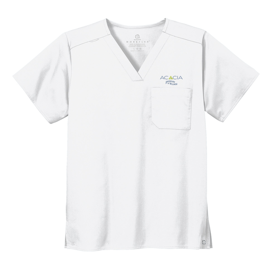 Wink® Unisex WorkFlex Chest Pocket V-Neck Top - Acacia