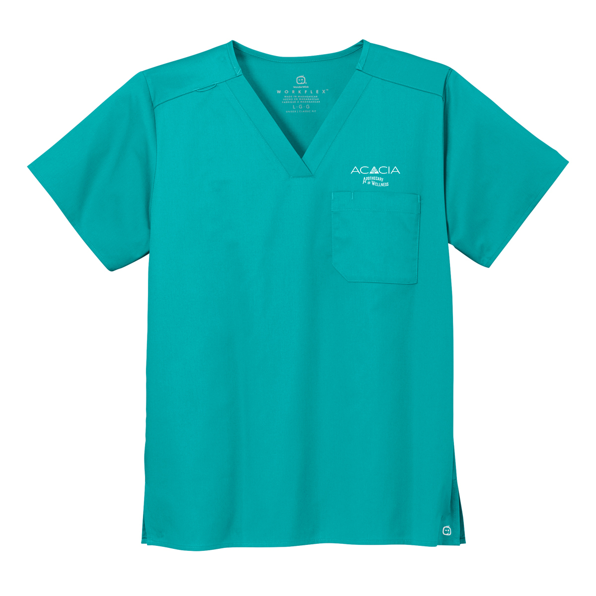 Wink® Unisex WorkFlex Chest Pocket V-Neck Top - Acacia